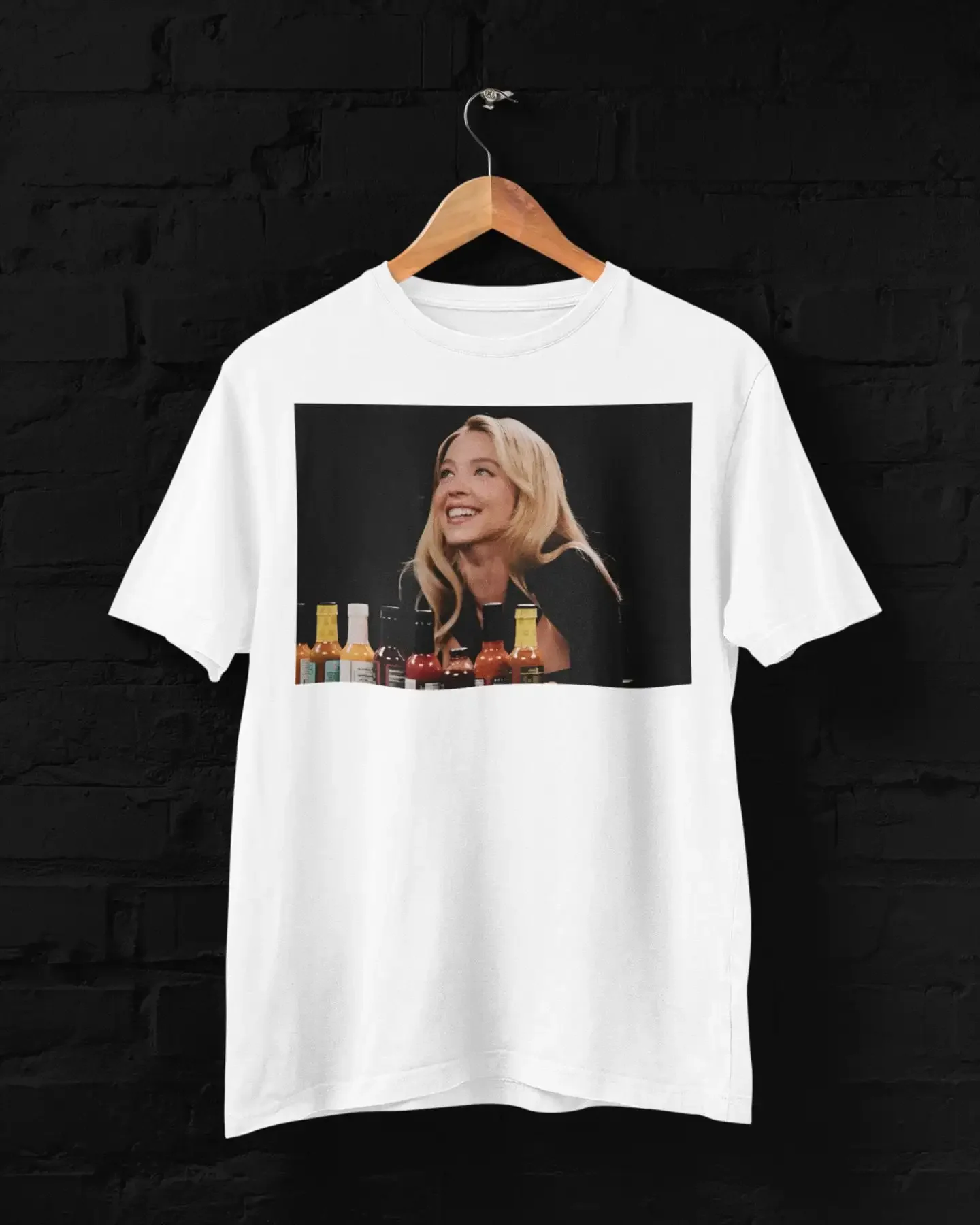 Sydney Sweeney Hot Ones Meme T Shirt Spicy Wings Funny Actor Actress Films Film Movies Lover Memes