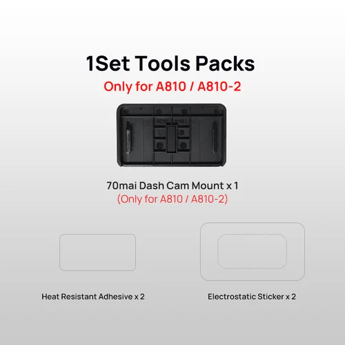 Imagen 2 del producto Paquete de herramientas de montaje y pegatinas 70mai para cámara de salpicadero 70mai T800/X800/A810/A510/A800S/A500S/1S/M300/M200 soporte DVR para coche
