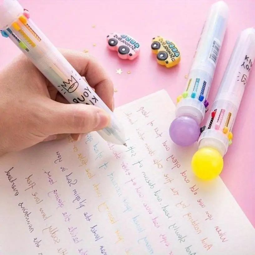 3 Pcs Random Novelty 10 Color Ballpoint Pen Ballpen For Kids Child Student Office Supply Student Supplies And Office Supplies