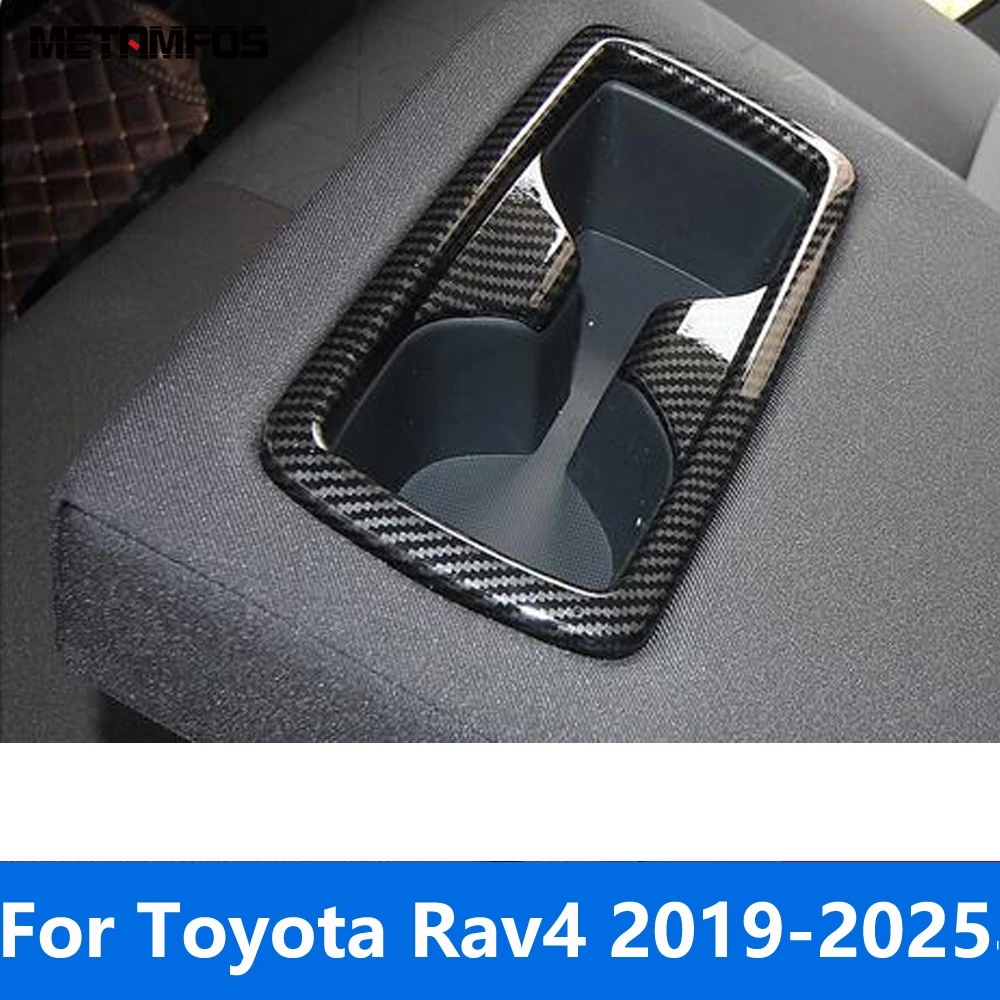 

Для Toyota Rav4 Rav 4 2019-2023 2024 2025 из углеродного волокна, крышка панели чашки с водой на заднем сиденье, отделка, аксессуары для интерьера, Стайлинг автомобиля