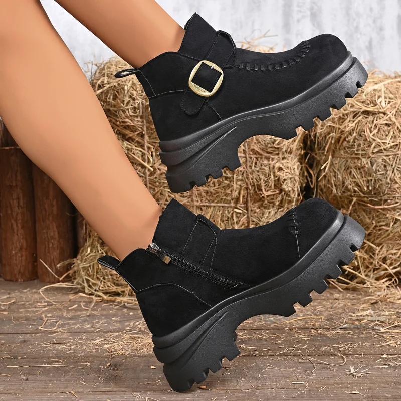 Streetwear Zipper - Kadınlar için Yeni Kışlık Platform Yüksek