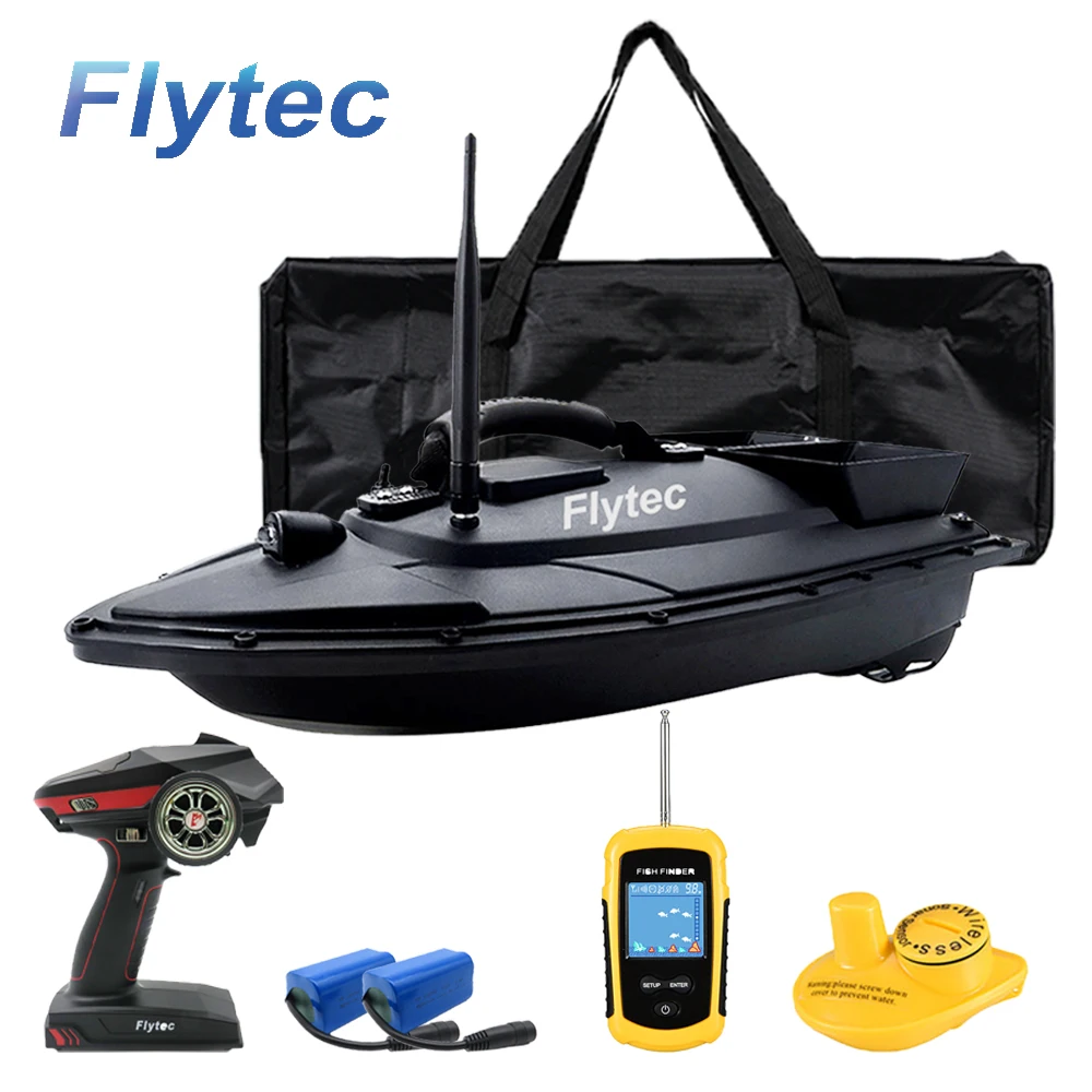 Flytec High Quality ABS Bait Boat Hull With Portable Wireless Echo Sounder Fish Finders 500M Devict Bait Boat For Fishing