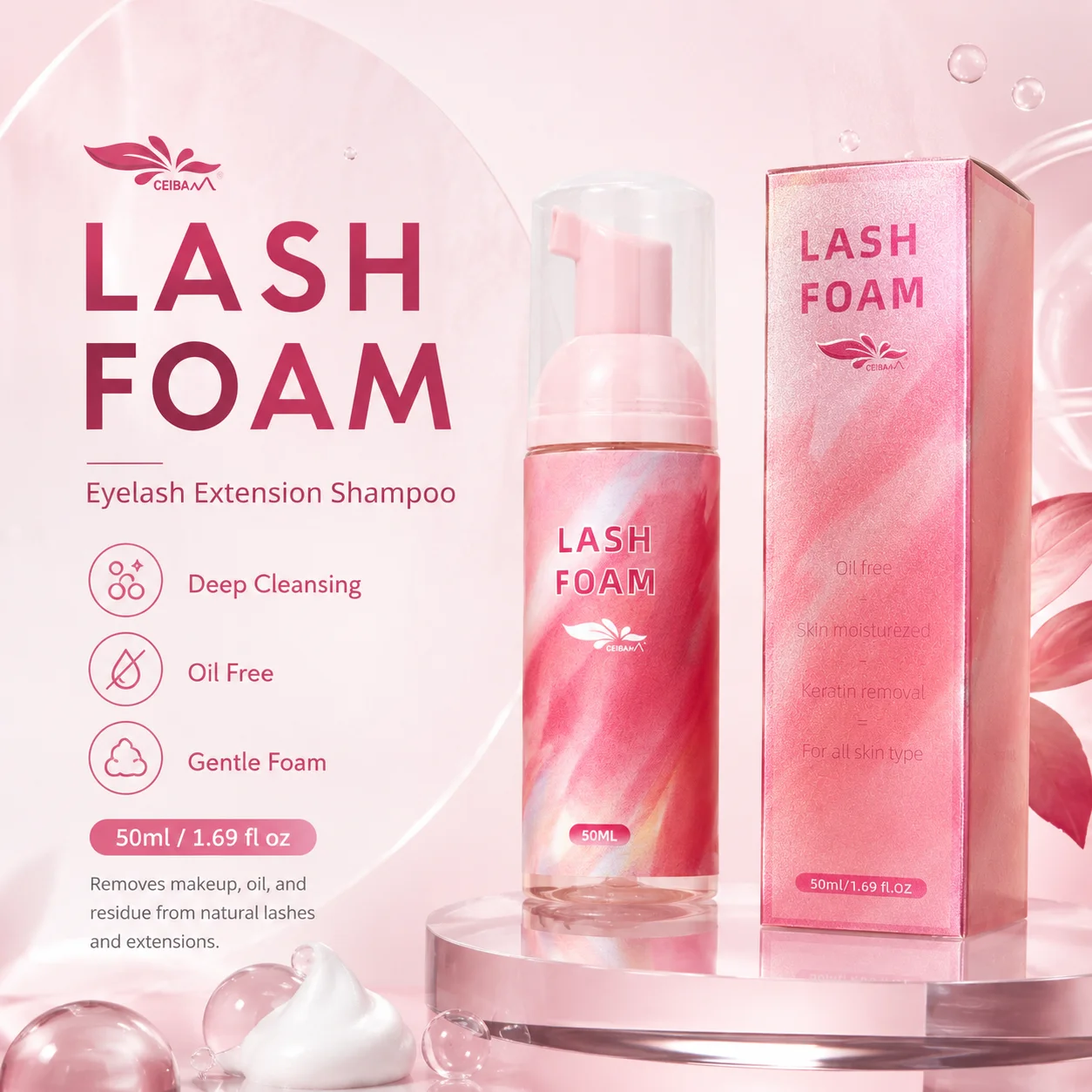 Eyelash Extension Aftercare - شامبو رغوي للرموش 50 مل خالٍ