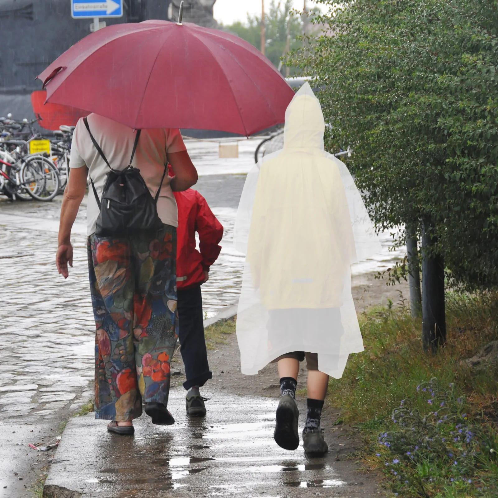 

EVA Rain Poncho Hoodie Design Waterproof Quick Dry Adult Outdoor Portable Long Neckline Fashion Practical Anti Moisture Non