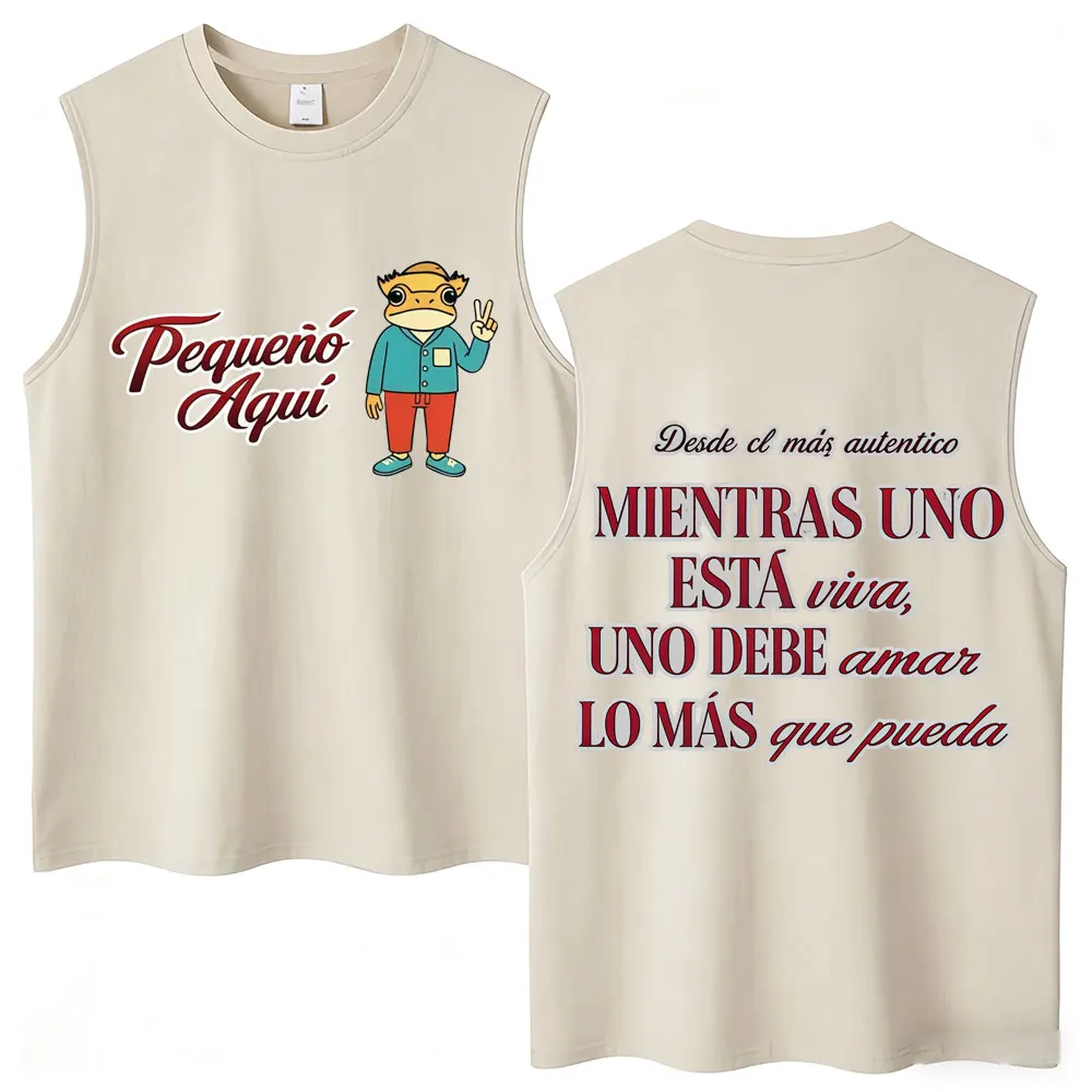 Gewaschene Vintage Bad Bunny Tanktops Debi Tirar Mas Fotos DTMF World Tour Ärmellose T-Shirts Herren Damen Mode Lockere Baumwoll-Westen