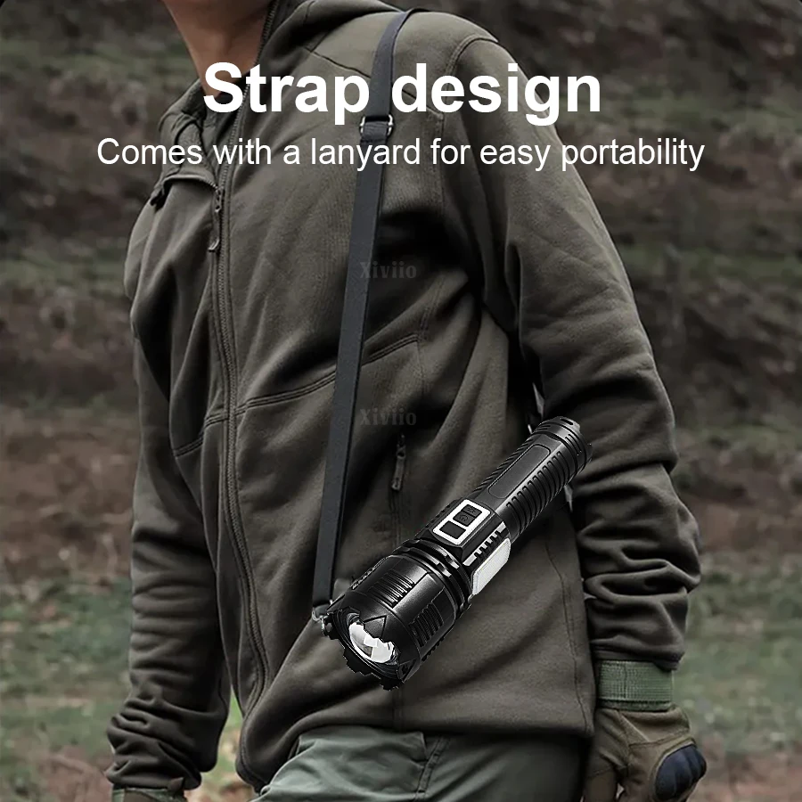 20000000LM Super Bright LED Flashlight Rechargeable Portable COB Flashlights Tactical Flashlight Fishing Canping Zoom Lanterns