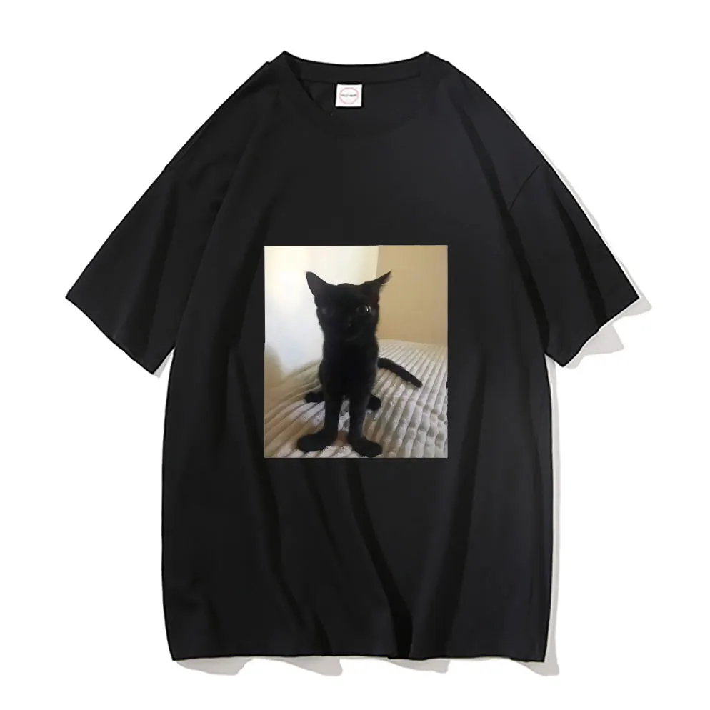 Big Foot Jinx T-shirt Black Cat Pattern Tshirt Funny Men Women T Shirts Man Cotton Tops Spring New Round Neck Tee Short Sleeve