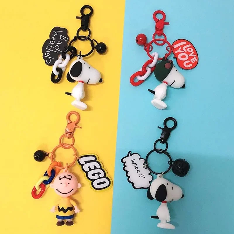 New Kawaii Charlie Doll Car Keychain for Women Cute Personality Creative Cartoon Diy Key Chain Ring Bag Pendant Children's Gift