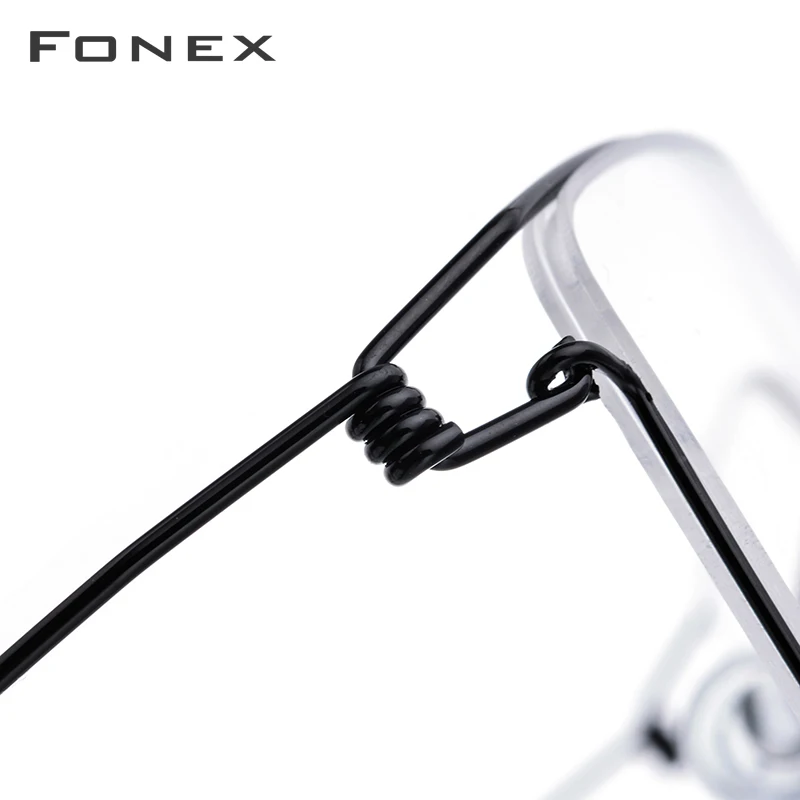 FONEX Titanium Aloi bingkai kacamata pria merek desain Ultralight-Weight Denmark Korea Morten Screwless Eyewear 98624