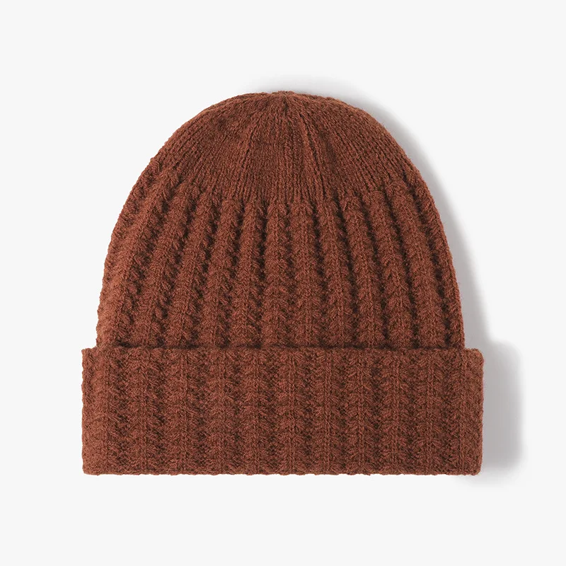 

thick knit hats for women and men autumn winter beanies solid color skullies caps