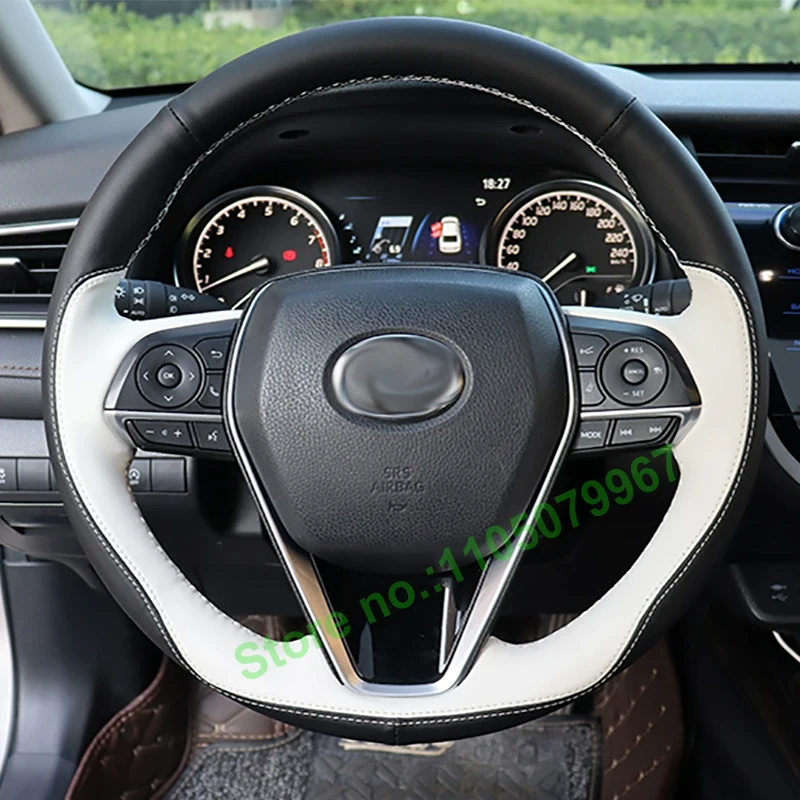 

DIY Hand-Stitched Non-slip PU Leather Car Steering Wheel Cover for Toyota Camry Corolla Highlander 2025 Interior Accessories