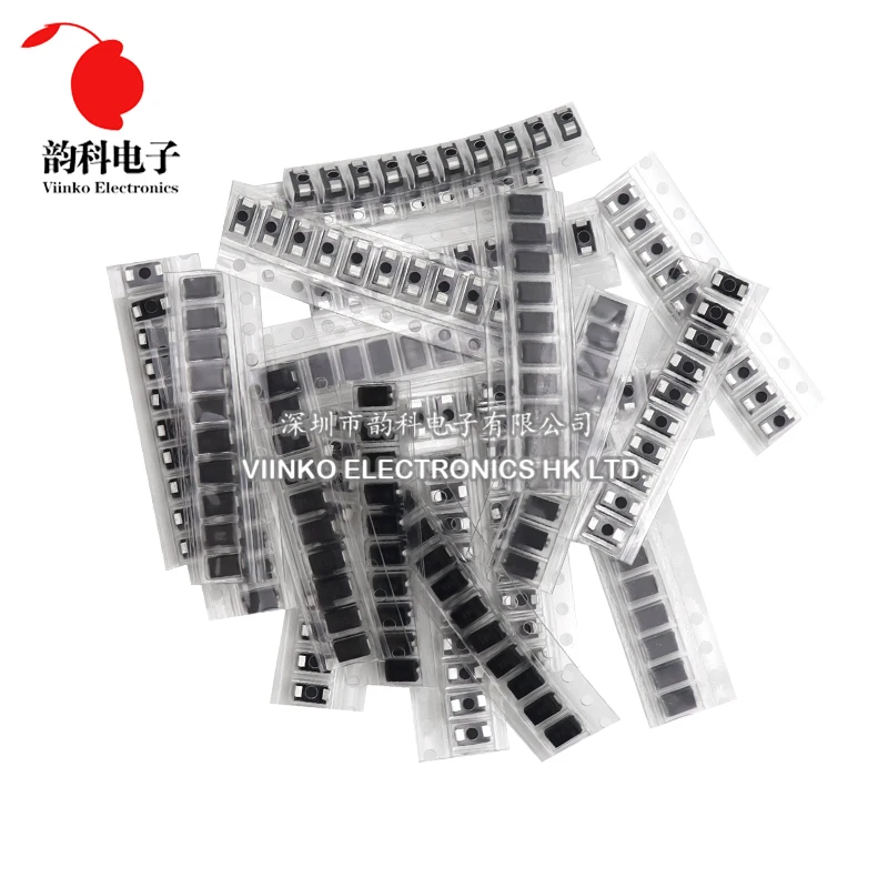 200pcs/lot SMD Diode Assorted Kit M1 M4 M7 SS14 SS24 SS34 SS210 SS510 RS1M US1M ES1M 20ValuesX10pcs Electronics SMA Diodes Set