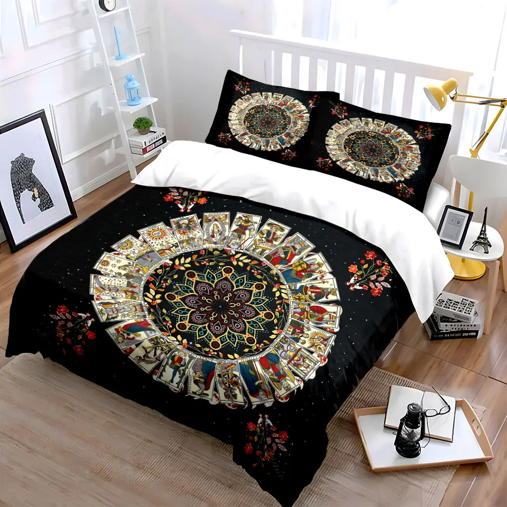 Tarot-Inspired Tapestry Set Decoration Multiple sizes kid's and adults' bedroom Exquisite 3PC bedding set, gift