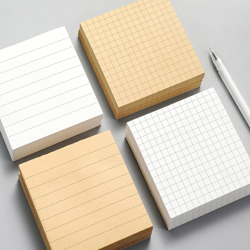 1Pcs 80Sheets Sticky Stationery Notepad Office Bookmark Sticky Notes Khaki / White /Stickers In Notebook Memo Pad