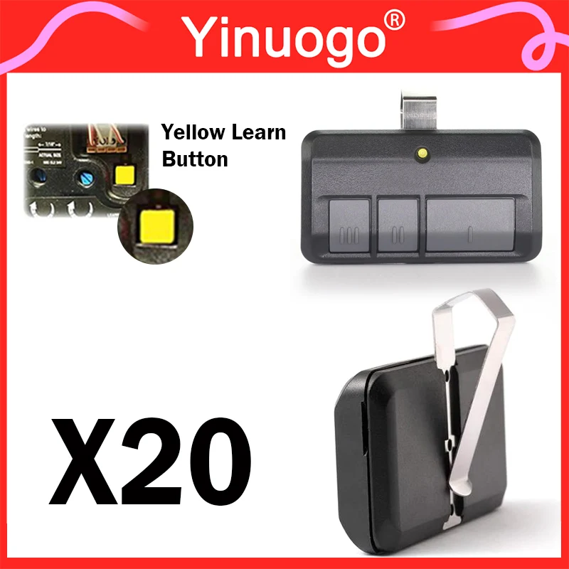 

893LM Remote Control Yellow Learn Button Compatible with 891LM 950ESTD 953ESTD 41A7633 Garage Door Openers