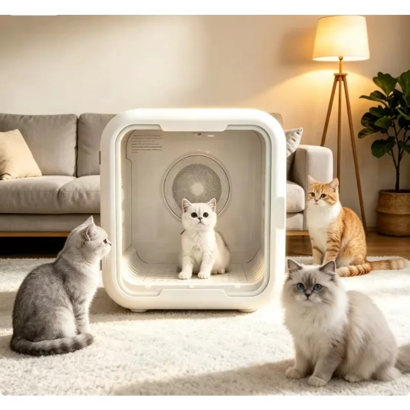 Smart Collapsible Pet Dryer Box for Cats & Small Dogs, 800W, Quiet Operation, UV Sterilization, Negative Ion, APP Control