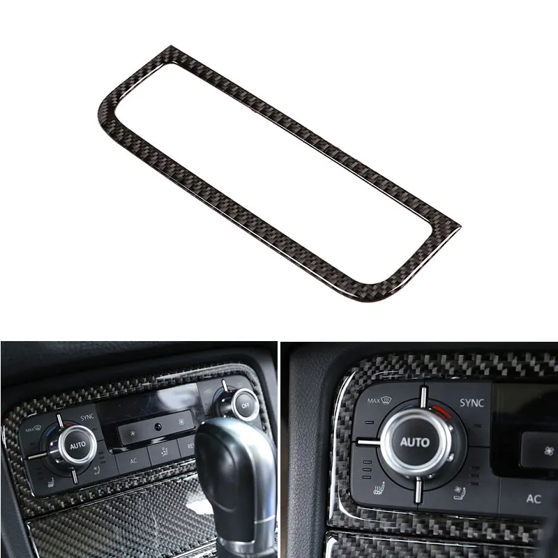 For Volkswagen Touareg 2011-2018 Carbon Fiber Air Conditioning Control Panel Frame Cover Interior Trim Decoration