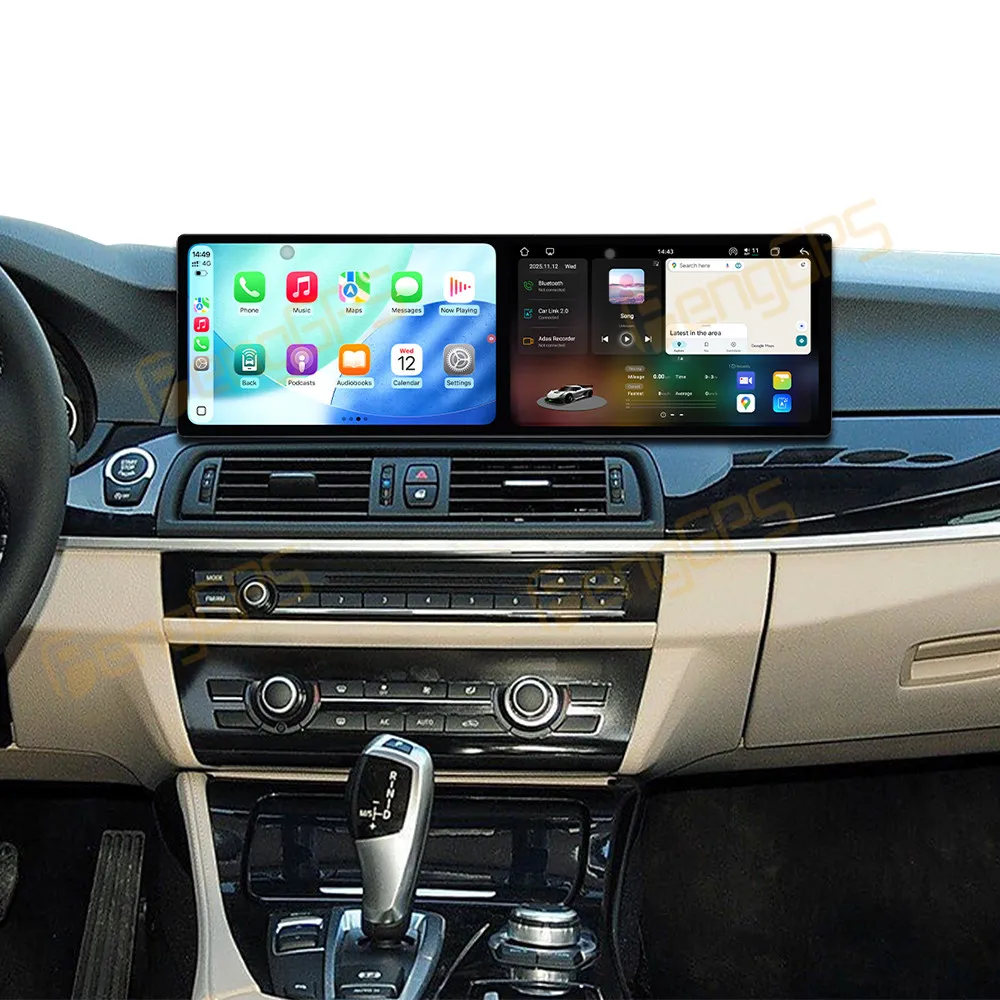 

Автомобильный радиоприемник CarPlay с двойным экраном 9,1 дюйма для BMW 5 серии 2011-2017 CIC NBT, мультимедийный плеер с сенсорным экраном, GPS-навигация