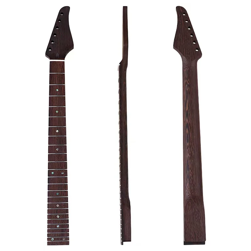 Feathered Maple Leaf Handle Maple Neck With SR Head 24 Fret Width Electric Guitar Neck Assembly DIY Accessory