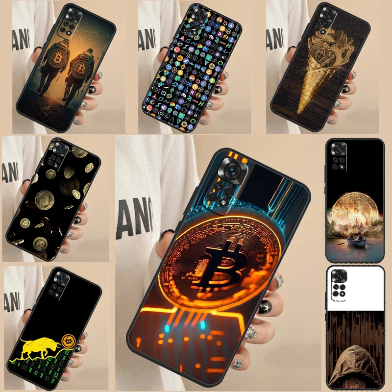 Crypto Currency Bitcoin BTC Case For Xiaomi Redmi 12 12C 9A 9C 10A 10C Redmi Note 12 11 10 8 9 Pro Note 12S 11S 9S 10S