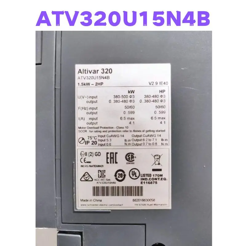 High-quality Goods Second-hand ATV320U15N4B Frequency Converter Tested OK