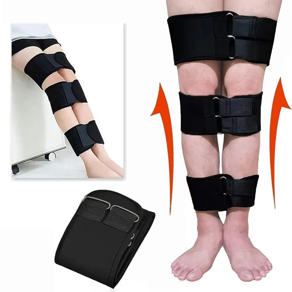 3Pcs/Set Adjustable Legs Posture Corrector Legs Protectors Black Bow-legged Correction Belt Multi-functional Effective