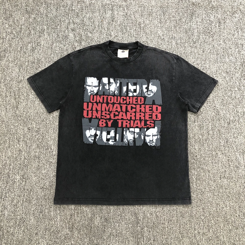 Yao Fashion Graphics Print Summer Daliy Wear Baggy Loose Casual Men Tops Tee Vintage Band Rock T