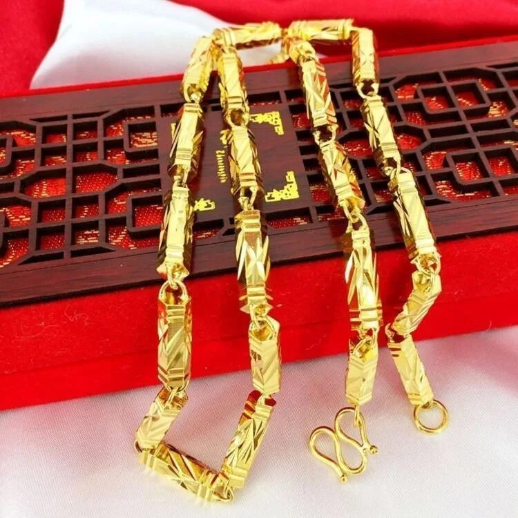 

Мужская цилиндрическая цепочка из 24-каратного золота (AU999) с бусинами оливкового цвета Fortune | Двусторонний оливковый рельефный старинный кованый с сердцевиной агатового зверя