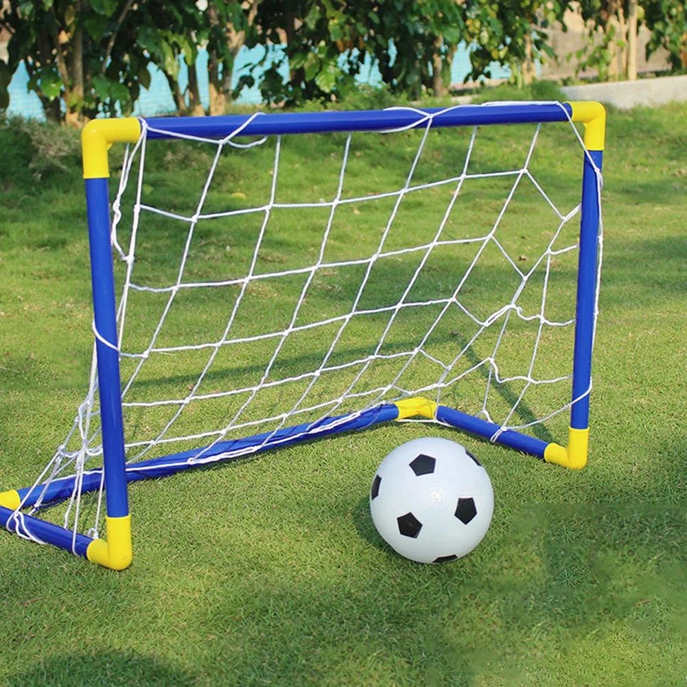 Mini porta da calcio pieghevole per interni ed esterni Set di cornici per pali da calcio in plastica Sport gonfiabile per bambini per allenamento di calcio di gioco di squadra