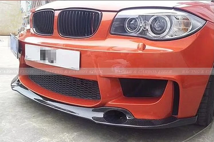 E82 1M Front Lip RZA Style Carbon Fiber Front Bumper Lip Spoiler for BMW 1M E82