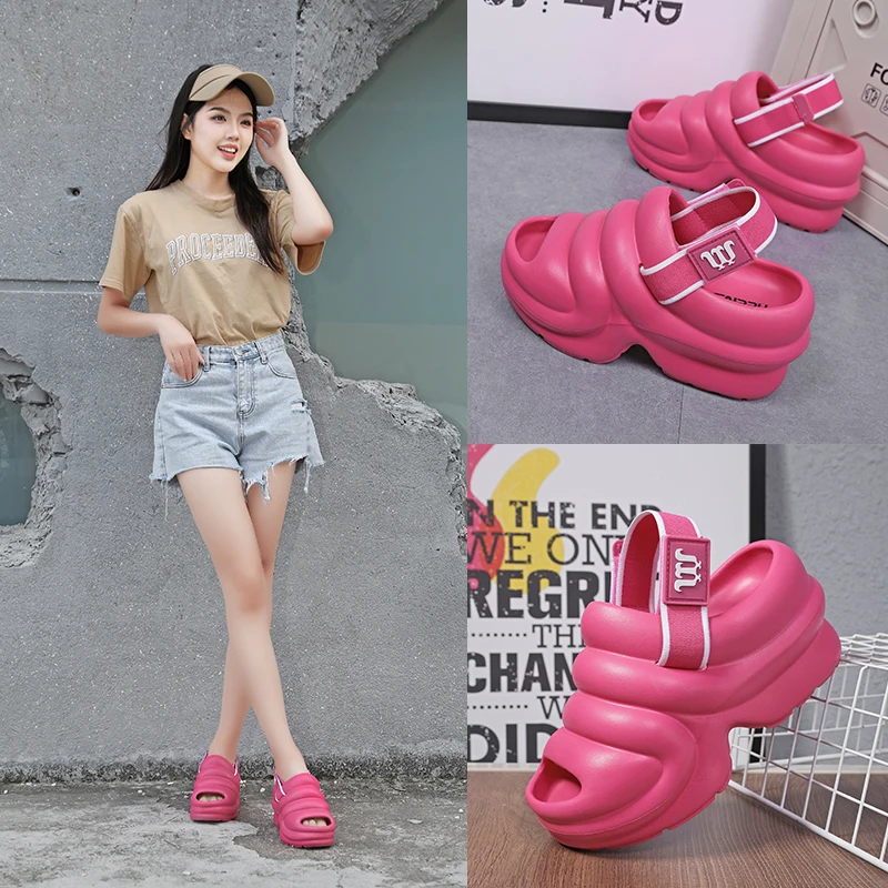 Summer Women Sandals Thick Bottom Home Slides Women Clogs Soft EVA Dry Wedges Platform Garden Shoes Beach Sandals Home Slippers