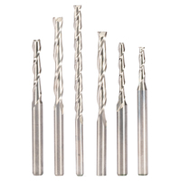 5pcs Two Flute End Mill Bit CNC Carbide Double Sprial Ply Wood PVC Acrylic Milling Cutter 3.175mm-10mm SHK Woodworking Tools