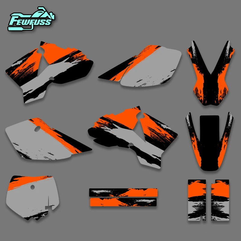 Fewfuss For KTM SX50 02‑08 Dirt Bike Custom Graphics Kit, Decals Stickers With Personalized Name And Number 02