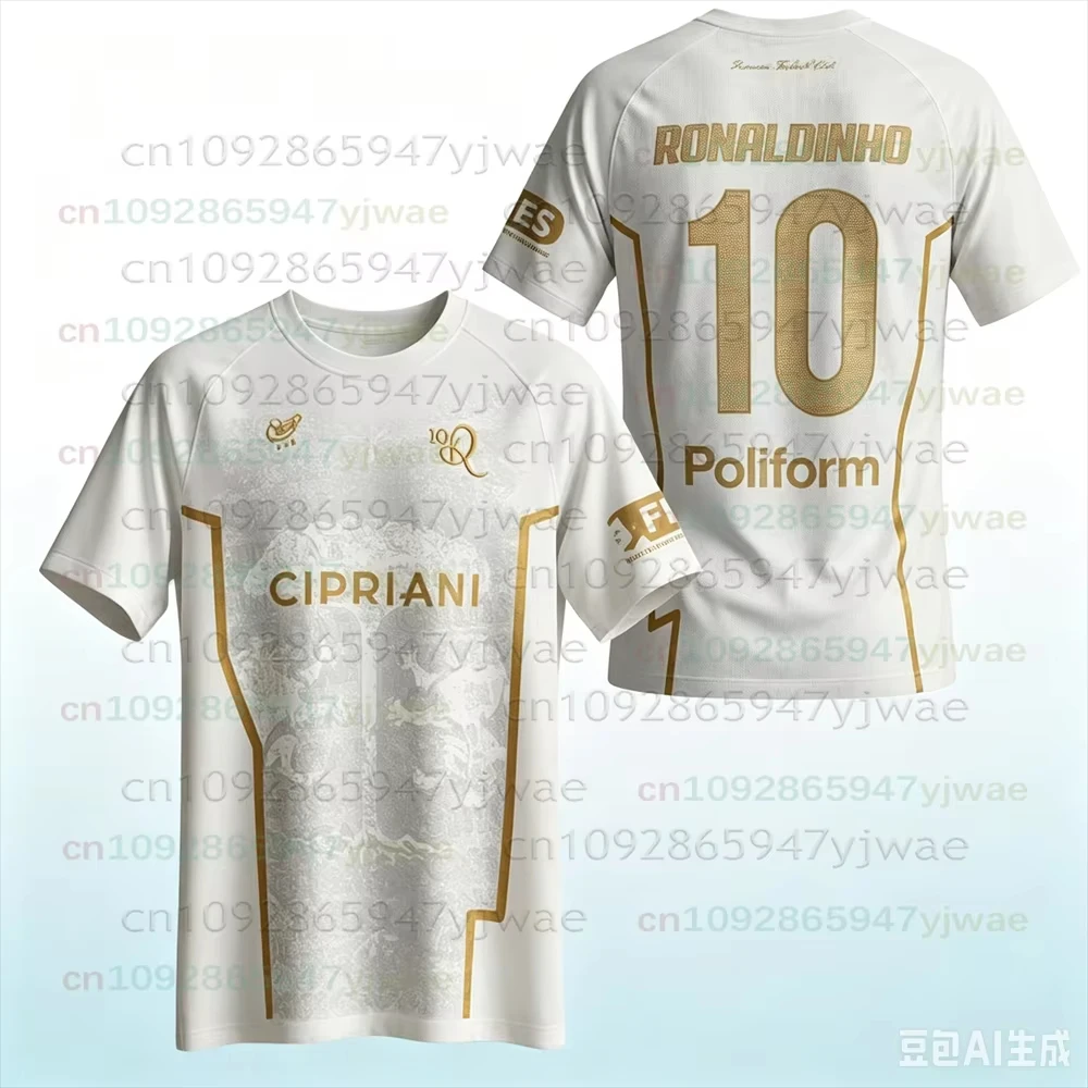 26-27 Ronaldinho 10 Ravenna Sonderedition Herren Trainings-Fußballtrikot Kurzarm Atmungsaktive Uniform Eltern-Kind Fußballtrikot – Detail 4