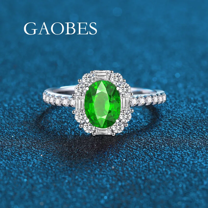 

Luxury Solid Platinum PT950 Women's Egg-Shaped Pigeon Red Pink Sea Blue Green Ring Women's 3 karat Moissanite Diamond Ring