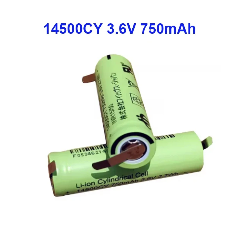 3.6V 750mAh 14500CY AA Rechargeable Lithium  Battery  with Welding Nickel for Torch Flashlight Microphone Cells ✈️🚚