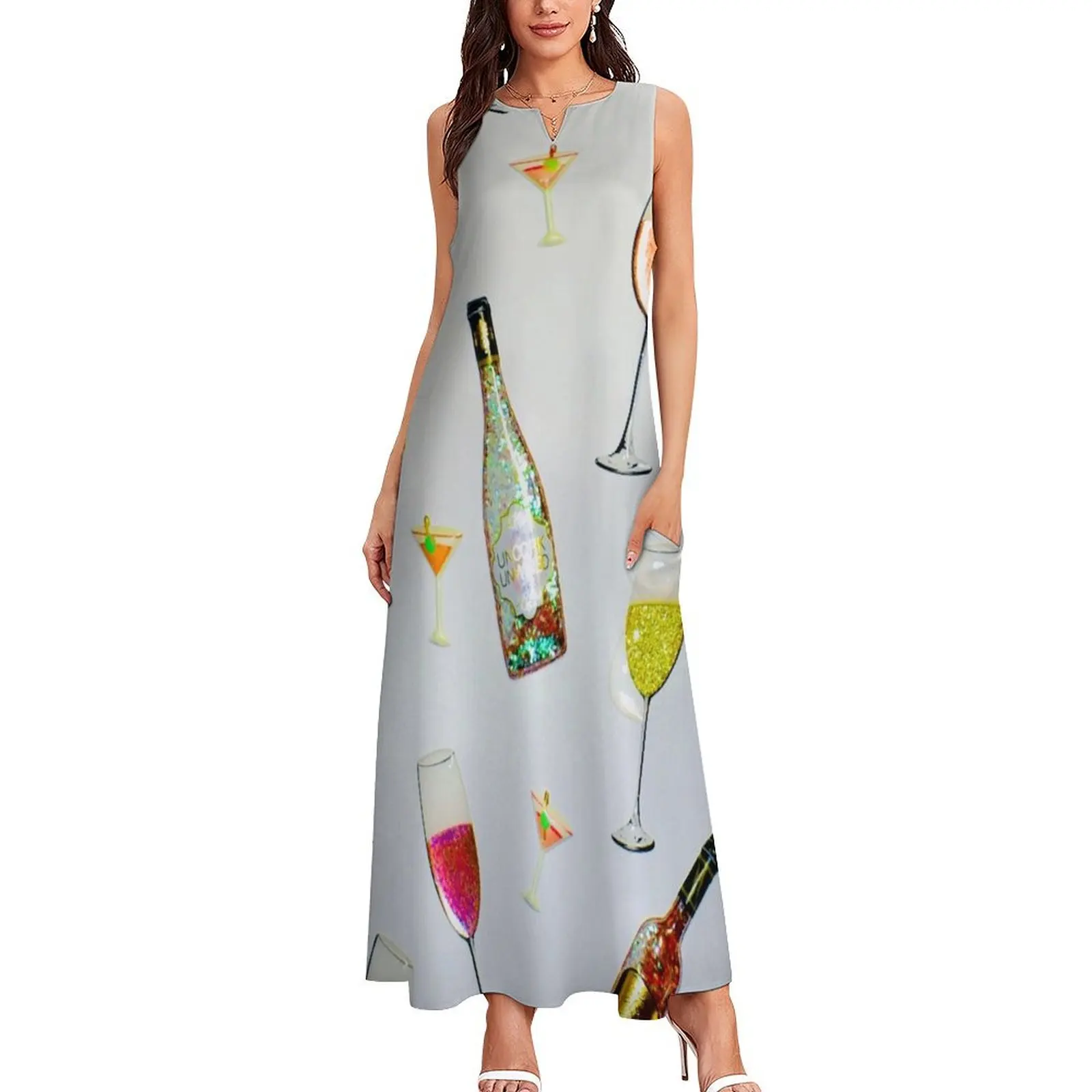 Have A Cocktail Long Dress loose women's dress summer dress woman 2025 trendy long women summer