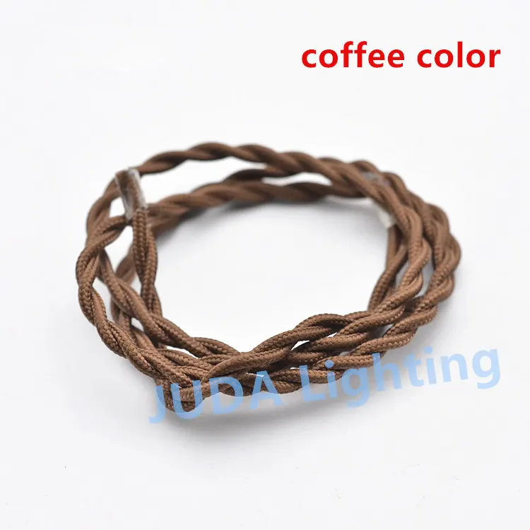 Twist Wire Colorful Braided Wire Cloth Cable Cord Electrical Wire for Vintage Chandeliers Ceiling Lamp Led Pendant Light DIY