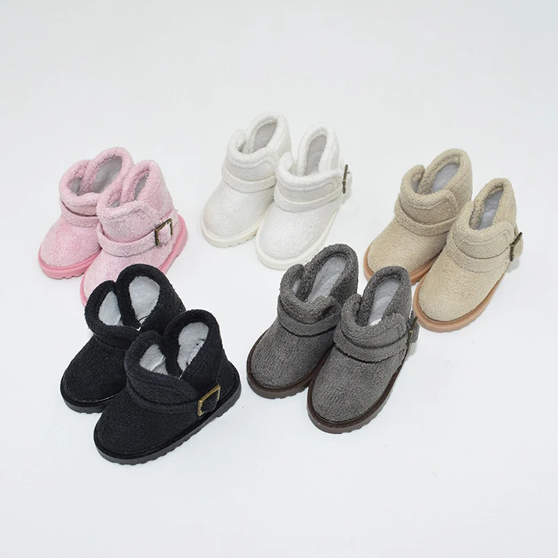 

5.6cm Length Handmade Toys Doll Shoes for EXO 1/6 YOSD BJD doll Accessories Fashion Warm Snow Boots Khaki Gray Pink Light Gold