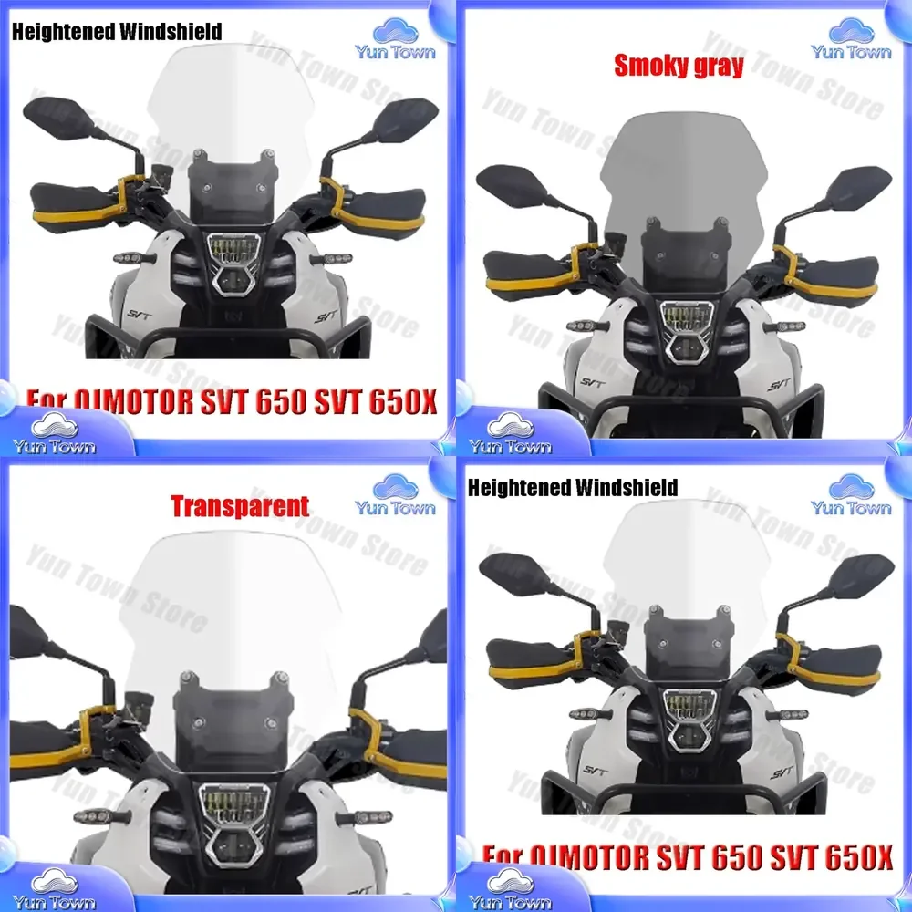For QJMOTOR SVT650 SVT650X Motorcycle Front Heightened Windshield Windscreen Modified Fairing Wind Deflector for Wind