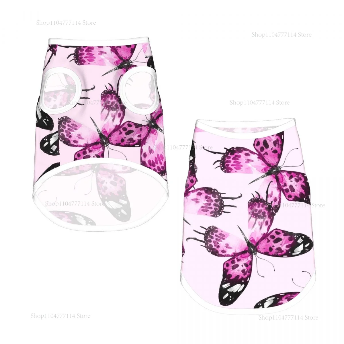 Ropa de verano para perros y gatos, chalecos transpirables para perros, chaleco para cachorros y gatos, camisas deportivas para Chihuahua, acuarela, rosas, mariposas y Pug