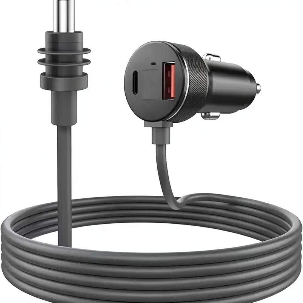 Portable Car Charger Fast Charge Digital Display Voltmeter Waterproof Power Cord For Auto Laptop Tablet Smartphone