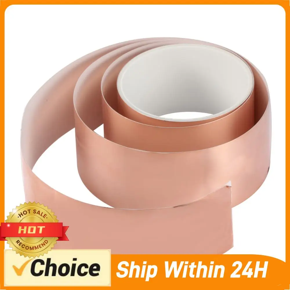 

2 Meters Single-Sided Conductor Copper Foil Tape EMI Shielding Heat Resistant Repair Adhesive Tape Transformer for Guitar