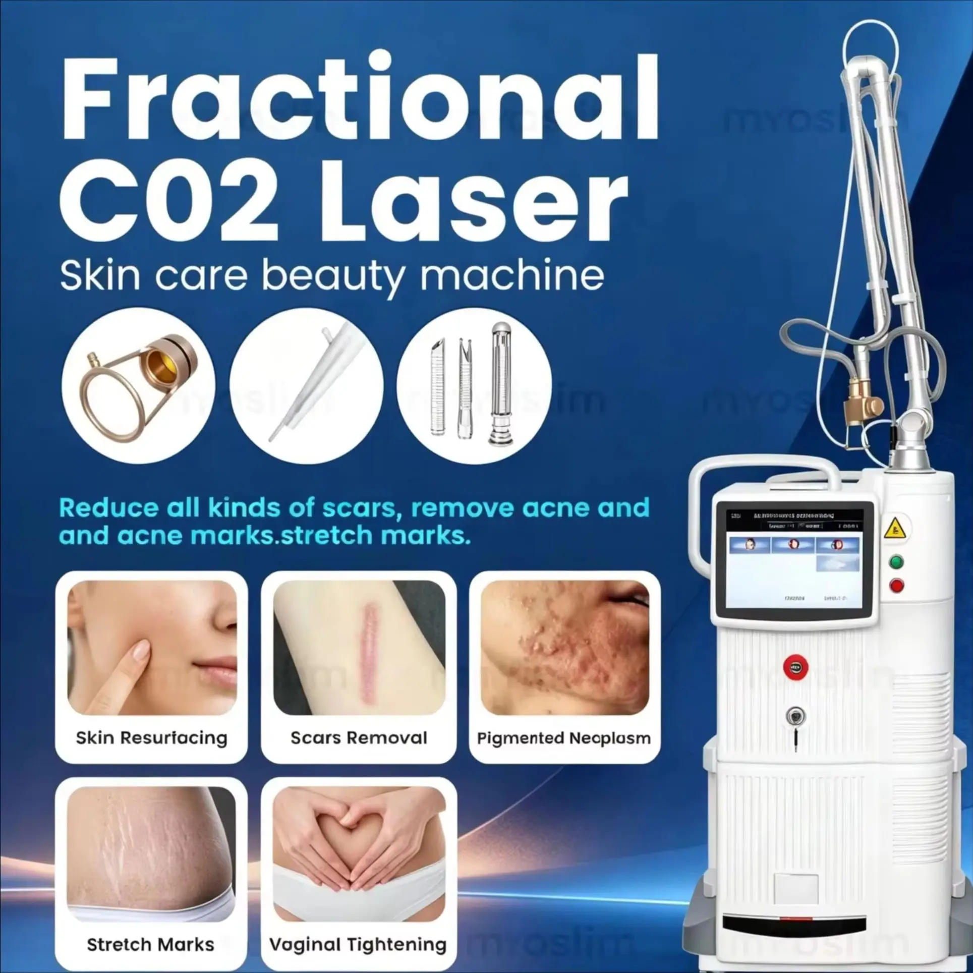 

Newest design 4D Fotona Co2 Fractional lase Treatment Machine 10600nm lase beaut machine For Resuacing Acne Scars