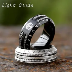 2024 NEW Men's 316L stainless-steel rings retro Odin Viking rune for teen RING Amulet fashion Jewelry Gift Valentine's day Gift