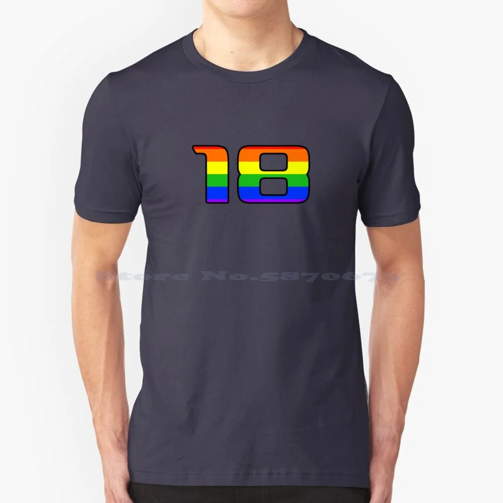 Lance Stroll 2022 Number 18 Rainbow Pride Design T Shirt 100% Cotton Tee Fia F2 Fia Formula 2 Driver Initials Drivers F2