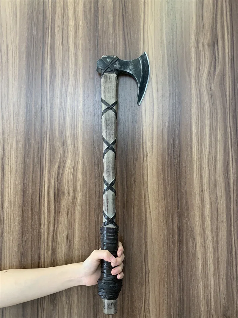 Nueva bestia Big AX Cosplay Chaos Tomahawk hacha Prop armas bosques runa hoja Chaos hacha seguridad PU armas modelo Cos juguete