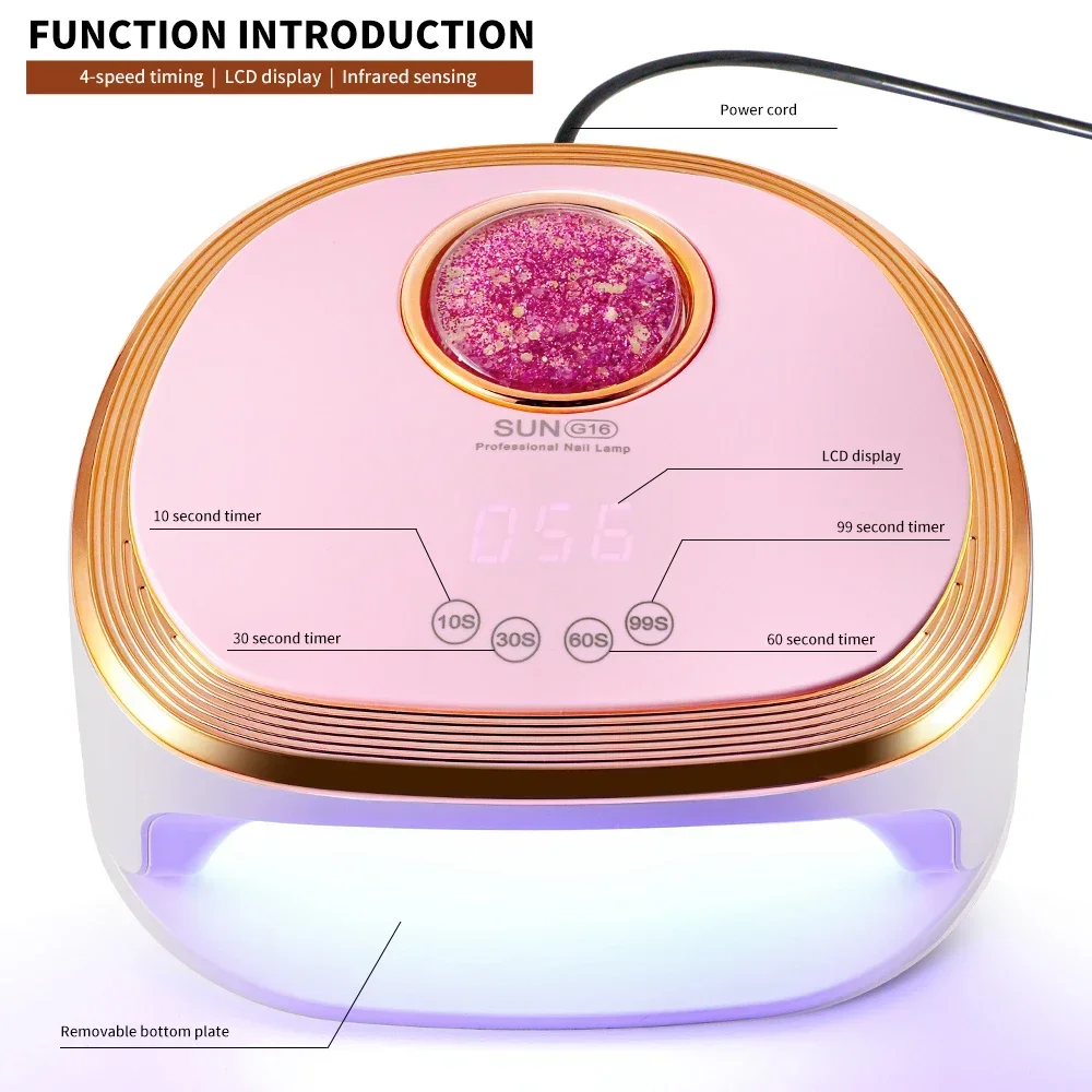 45LEDS Nagellamp Droger UV Licht Stromend Zand Fonkelend Poeder Voor UV Gel Polish Drogen Professionele Nagels Gel Lichtapparatuur
