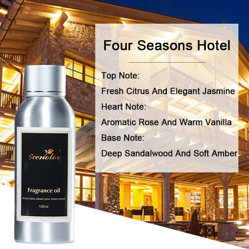 100ML Four Season Hotel Essential Oil Scent Luxury Hotel Inspired Aromatherapy Scent Oil Perfumes For Essential Oil Diffusers