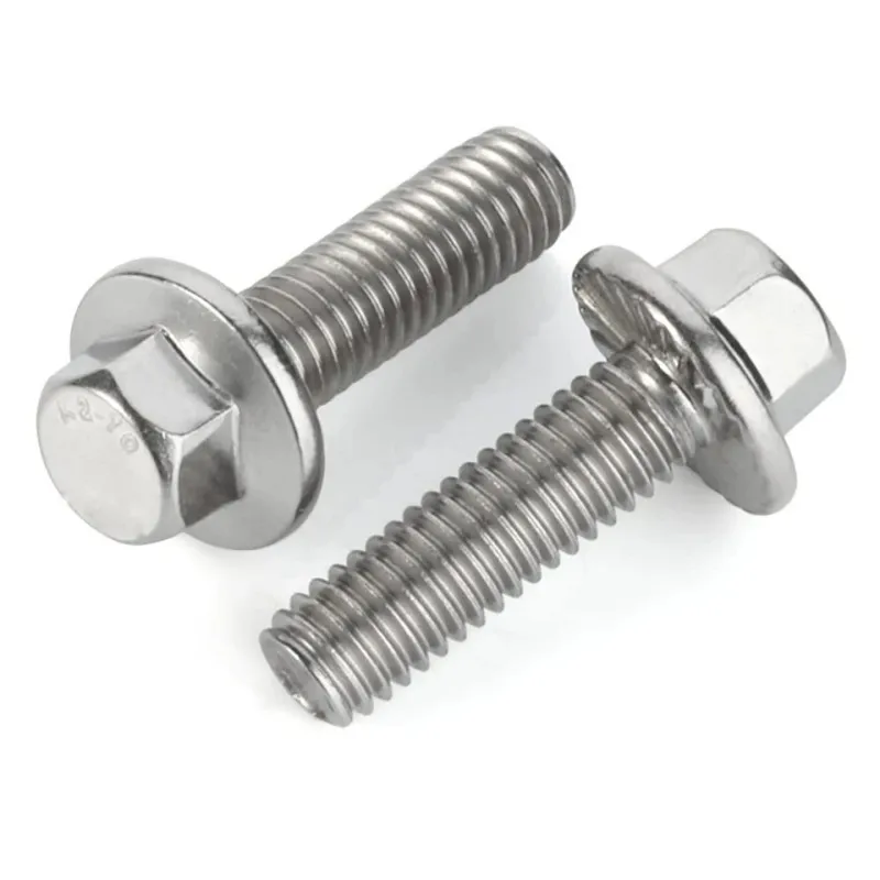 

M4 M5 M6 M8 M10 M12 304 Stainless Steel Metric Thread GB5787 Hexagon Head with Serrated Flange Cap Screw Hex Washer Head Bolt